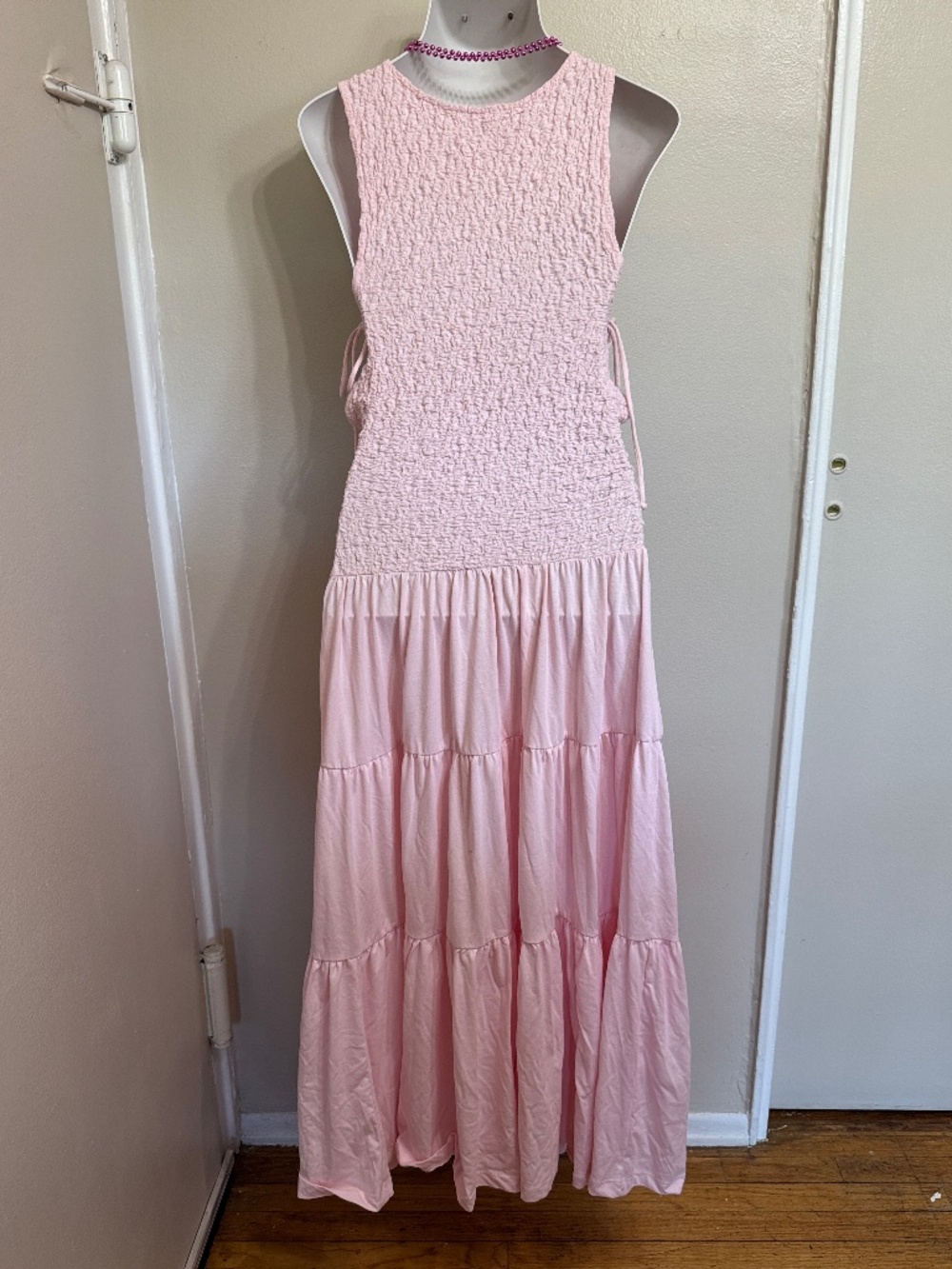 FREE PEOPLE - Free-est -‎ Sterling Maxi Dress in Pink Chalk - L - NWT $98 - Picture 5 of 9